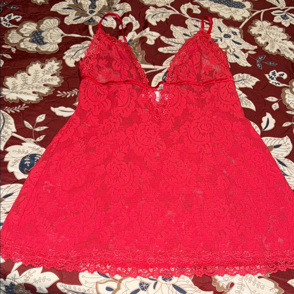 Elegant Red Lace Tank